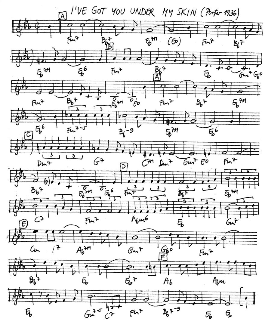 i've got you under my skin leadsheet – book us for your next 20s or gatsby event